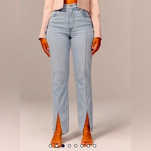 Abercrombie Curve Love The Skinny High Rise Slit Front Jeans